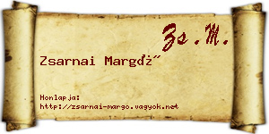 Zsarnai Margó névjegykártya